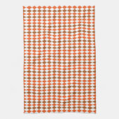 Oranje groen diamanten geometrisch patroon theedoek (Verticaal)