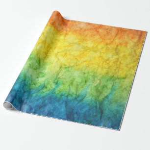 Oranje groen en blauw abstract schilderij cadeaupapier