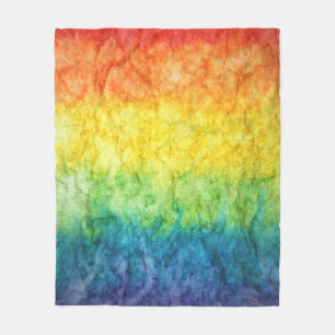 Oranje groen en blauw abstract schilderij fleece deken