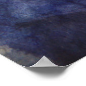 Oranje groen en blauw abstract schilderij poster (Hoek)