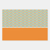 Oranje Groen en Blauw Chevron Inpakpapier Vel (Voorkant 3)