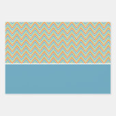 Oranje Groen en Blauw Chevron Inpakpapier Vel (Voorkant 2)