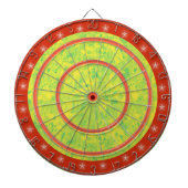 Oranje Groen en Geel Star Regulation Dart Board Dartbord (Voorkant)