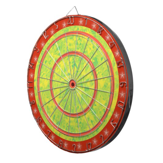 Oranje Groen en Geel Star Regulation Dart Board Dartbord (Voorkant Rechts)