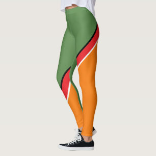Oranje, groen en rood diagram leggings