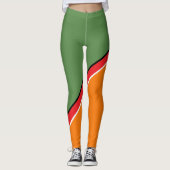 Oranje, groen en rood diagram leggings (Voorkant)
