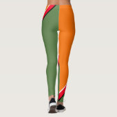 Oranje, groen en rood diagram leggings (Achterkant)