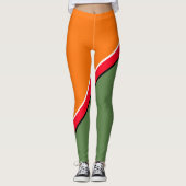 Oranje, groen en rood diagram leggings (Voorkant)