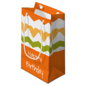 Oranje groen en wit klein cadeauzakje (Voorkant Gekanteld)