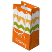 Oranje groen en wit klein cadeauzakje (Achterkant Gekanteld)