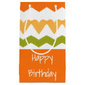 Oranje groen en wit klein cadeauzakje (Voorkant)