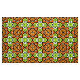 Oranje, groen en zwart geometrisch patroon stof