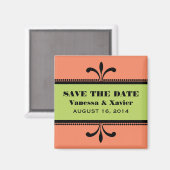 Oranje/Groen Fancy Kunstdeco sparen de Magneet van (Voorkant / Achterkant)