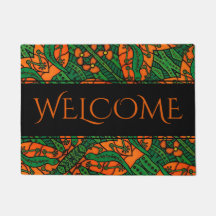 Oranje Groen Gecko Lizard Pattern Welkom