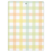 Oranje Groen Geel Blauw Pastel Monogram Gingham Klembord (Achterkant)