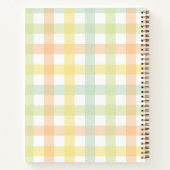 Oranje Groen Geel Blauw Pastel Monogram Gingham Notitieboek (Achterkant)
