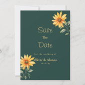 Oranje groen gouden zonnebloem bloemen Save The Da Kaart (Voorkant)