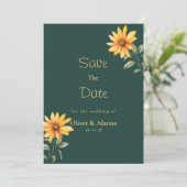 Oranje groen gouden zonnebloem bloemen Save The Da Kaart (Staand voorkant)