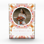  Oranje groen herfsthuwelijkscadeau Fotoblokken (Voorkant)