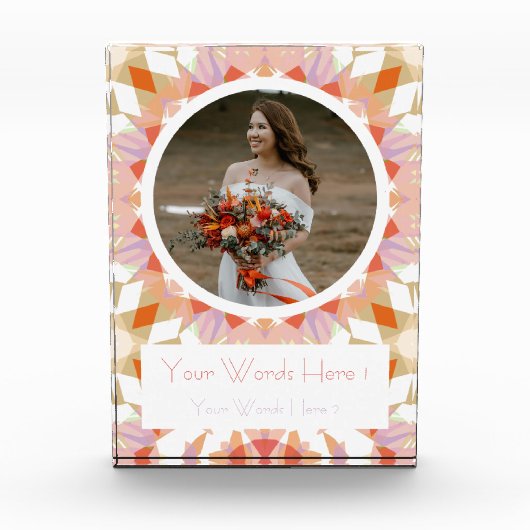  Oranje groen herfsthuwelijkscadeau Fotoblokken (Voorkant)