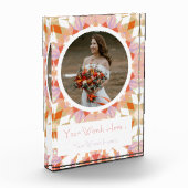  Oranje groen herfsthuwelijkscadeau Fotoblokken (Links)