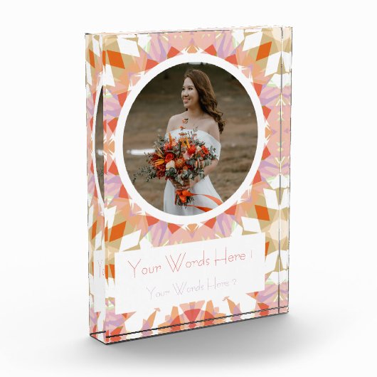  Oranje groen herfsthuwelijkscadeau Fotoblokken (Links)