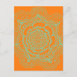 Oranje Groen Mandala Briefkaart