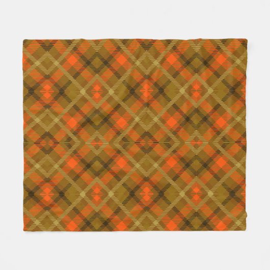 Oranje groen patroon met moderne tapebus fleece deken (Voorkant (Horizontaal))