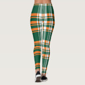 Oranje groen plaid patroon leggings (Achterkant)