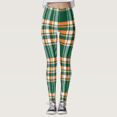 Oranje groen plaid patroon leggings (Voorkant)