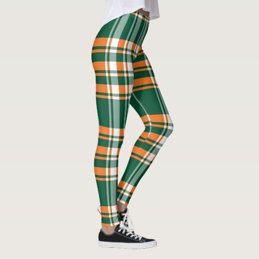 Oranje groen plaid patroon leggings (Rechts)