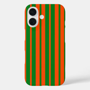 Oranje Groen Stijlvolle Strepen Patroonontwerp iPhone 16 Hoesje