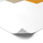 Oranje Groen Turquoise Squares Lines Mid Century Poster (Hoek)