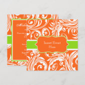 Oranje groen verloving bruiloft kaart (Voorkant / Achterkant)