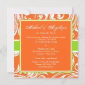 Oranje groen verloving bruiloft kaart (Achterkant)