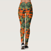 Oranje, Groen, Zwart Camo Camouflage Leggings (Achterkant)