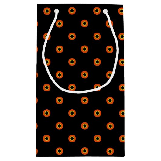 Oranje Groen Zwart Patroon Klein Cadeauzakje (Achterkant)