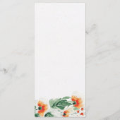 Oranje groene bloementeelt menu (Achterkant)