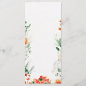 Oranje groene bloementeelt menu (Achterkant)