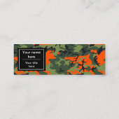 Oranje groene camouflage, leger, leger mini visitekaartje (Achterkant)