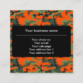 Oranje groene camouflage, leger, leger vierkante visitekaartje (Voorkant)