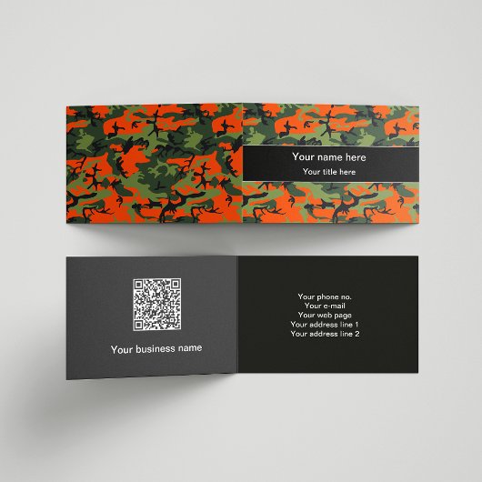 Oranje groene camouflage, leger, leger visitekaartje