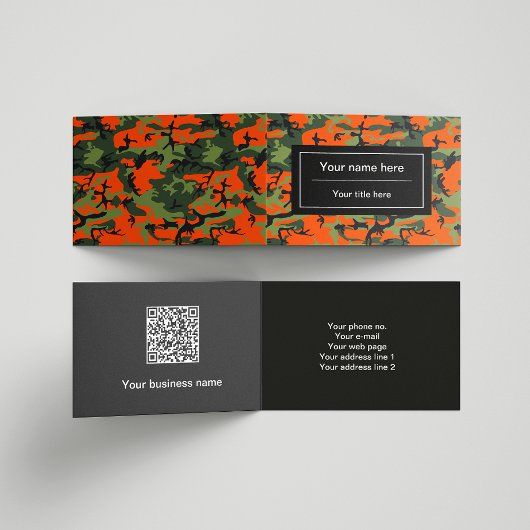 Oranje groene camouflage, leger, leger visitekaartje