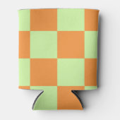 Oranje Groene Checkerboard Retro Controles Blikjeskoeler (Voorkant)