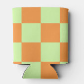 Oranje Groene Checkerboard Retro Controles Blikjeskoeler (Achterkant)