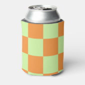 Oranje Groene Checkerboard Retro Controles Blikjeskoeler (Blikje Achterkant)