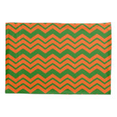 Oranje Groene Chevron Zigzag Ontwerp Kussensloop (Achterkant)