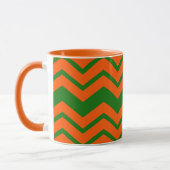 Oranje Groene Chevron Zigzag Ontwerp Mok (Links)