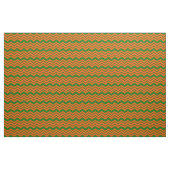 Oranje Groene Chevron Zigzag Ontwerp Stof (Yard (91,4 cm))