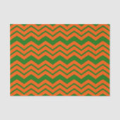 Oranje Groene Chevron Zigzag Ontwerp  Tissuepapier (Voorkant)